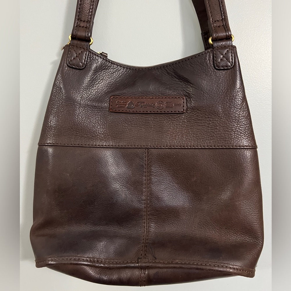 Fossil Brown Leather Shoulder Bag